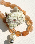 Peach Oval Bead - Necklace