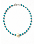 Blue Red Beaded - Necklace